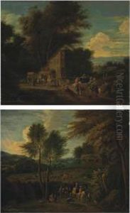 A Wooded Landscape by Mattijs Schoevaerdts
