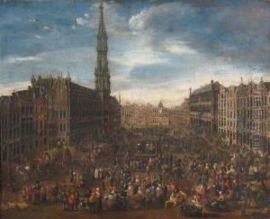 The Grand Place, Brussels, Belgium On Market Day
