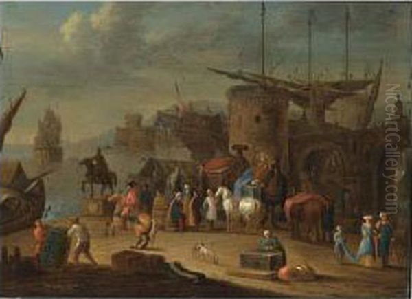 A Levantine Harbour With Camels - view 1