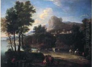 Villa Antique Pres Du Rivage Animee De Promeneurs Et De
Pecheurs by Mattijs Schoevaerdts