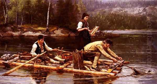 Fischfang Am Flusse (Catching Fish On A River) - view 1