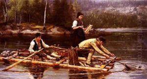 Fischfang Am Flusse (Catching Fish On A River) by Jahn Ekenaes