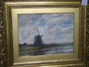 Landscape Withwindmill by Kershaw Schofield