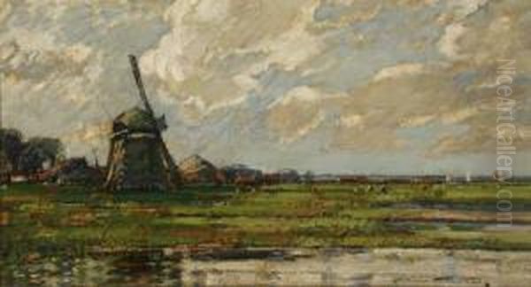 Polder Landscape With Windmill - view 1