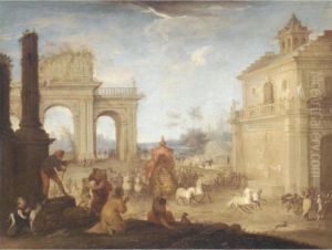 The Triumphal Entry Of Alexander The Great Into Babylon by Johann Heinrich Schonfeld
