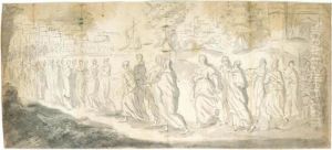 St Ursula With Her Maiden Companions Embarking For A Pilgrimage To Rome