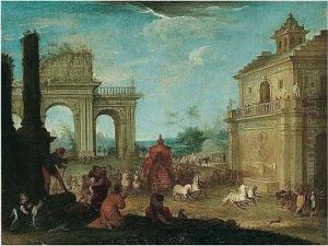 The Arrival Of Alexander The Great At Babylon by Johann Heinrich Schonfeld