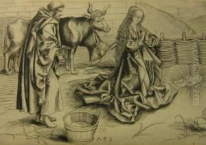 The Nativity. by Martin Schongauer