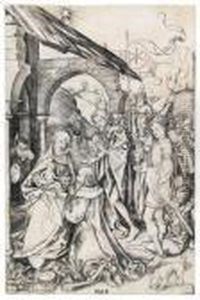 The Adoration Of The Magi. by Martin Schongauer
