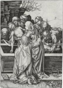 The Entombment (b. 18; L., Holl. 28) by Martin Schongauer