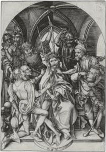 Christ Crowned With Thorns (b. 13; L., Holl. 23) by Martin Schongauer