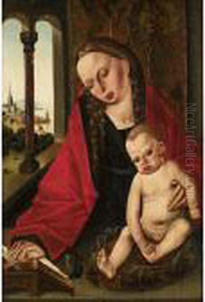 The Virgin And Child In An 
Interior, With A Distant View Through A Window Of A Church Beside A 
River - view 1