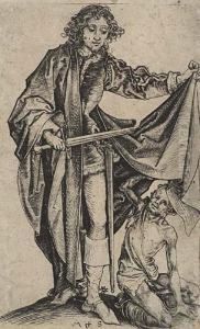 St. Martin Dividing His Cloak by Martin Schongauer