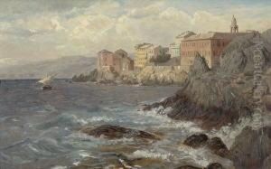 Die Kuste Bei Nervi by Gustav Schonleber