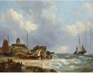 Fishermen On The Beach Near Egmond