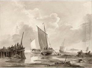 Fishing Boats Beached Near A Pier