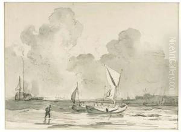 Sailing Vessels In A Bay (recto); And A Study Of Boats(verso) - view 1