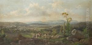 Oriental Figures In A Landscape by Anton Schoth