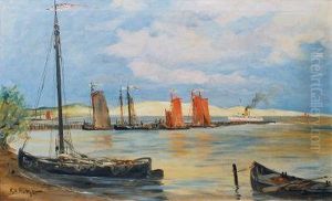 Einlaufender Personendampfer Im Hafen Von Rossitten Auf Der Kurischen Nehrung
