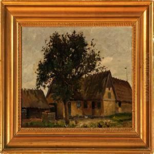 Chicken In Front Of A Farm by Sigurd Solver Schou