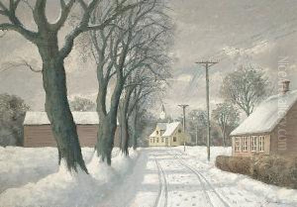 Village Scene In The Snow - view 1