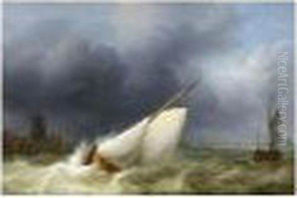 Sailing Vessels In Choppy Waters - view 1