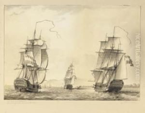 De Reede Van Batavia: Three-masters Off The Coast Of Batavia by Martinus Schouman