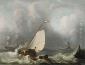 A Stiff Breeze by Martinus Schouman