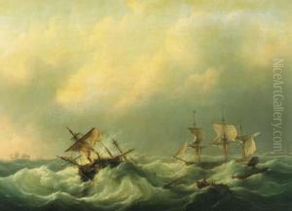 A Dutch Brig Comming To The Aid Of A Frigat In Distress - view 1