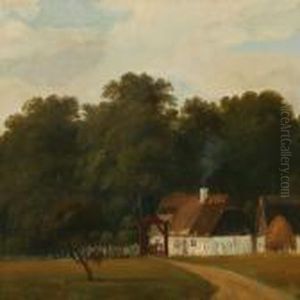Summer Day At Theforest Guard House In The Deer Garden, Denmark by Axel Thorsen Schovelin