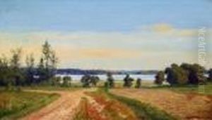 Landschaft Bei Ordrup Krat Mit Blick Auf Den Kopenhagener Tiergarten by Axel Thorsen Schovelin
