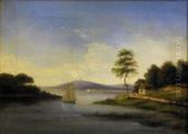 Boats On A Lake, With Figures By A Cottage - view 1
