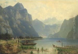 Veduta Del Lago Walensee Presso Weesen Veduta Del Lago Walensee Presso Weesen