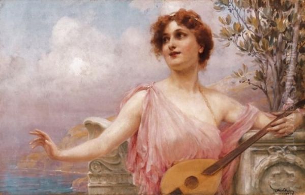 Woman With Guitar - view 1
