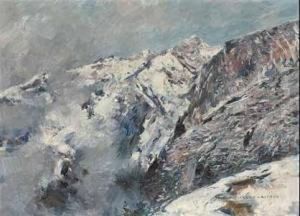 Blick Auf Die Alpenkette Bei Innsbruck. by Rudolf Schramm-Zittau