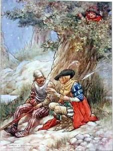 Quentin Overhears Hayraddins Plot by Harold C. Earnshaw