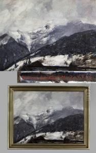 Verschneite Gebirgslandschaft by Rudolf Schramm-Zittau