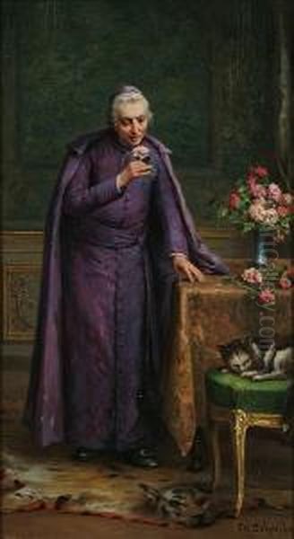 Admiring A Flower - view 1