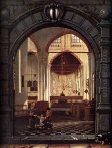 Interior of the Oude Kerk, Delft, Seen through a Stone Archway 1653