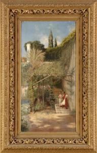 Bluhender Garten Auf Capri. by Peter Conrad Schreiber