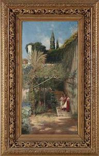 Junges Paar In Bluhendem Garten - view 1