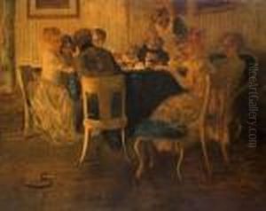 Interieur Mit Kaffeetafel by Wilhelm Schreuer