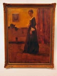 Interieur Mit Einer Dame, Vor Einer Anrichte Stehend