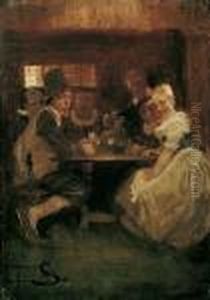 Wirtshausszene. by Wilhelm Schreuer