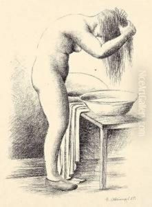 "madchen Beim Waschen" by Georg Schrimpf