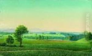 Voralpenlandschaft. by Georg Schrimpf