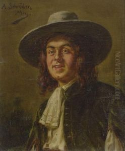 Bildnis Eines Jungen Mannes Im Historischen Kostum by Albert Friedrich Schroder