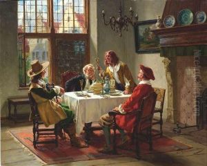 Dutch Dignitaries In An Interior At Table