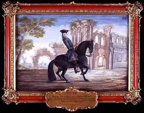 No 52 Le Bienvenu a dark bay horse of the Spanish Riding School performing a dressage movement - view 1