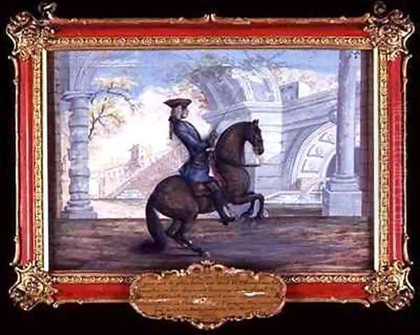 No 55 A Spanish dappled bay horse of the Spanish Riding School performing a dressage movement - view 1